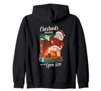 Funny Bare Arsed Santa Rude Pun Roasting Nuts Xmas Zip Hoodie
