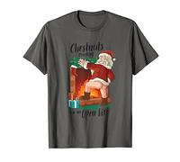 Funny Bare Ass Santa Rude Pun Roasting Nuts Xmas T-Shirt