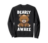 Funny Barely Awake Bear Sleeping Pun Tired Lazy Naps Sleep Sweatshirt