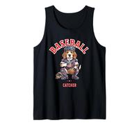 Funny Baseball Beagle Dog with Cup Coffee Catcher Sport Tank Top