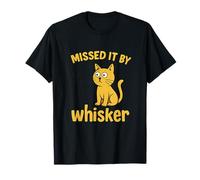 Funny Baseball Cat Missed It By A Whisker Design T-Shirt