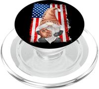 Funny Baseball Catcher For Mom American Flag Patriotic Gnome PopSockets PopGrip for MagSafe