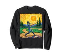 Funny Baseball Dad Van Gogh Art Baseball Player Sweatshirt