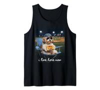 Funny Baseball Mom Lhasa Apso I Live Here Now Tank Top