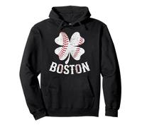 Funny Baseball Shamrock Lucky Clover Boston St Patrick's Day Pullover Hoodie