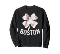 Funny Baseball Shamrock Lucky Clover Boston St Patrick's Day Sweatshirt