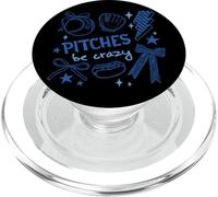 Funny Baseball Softball Humor Pitches Be Crazy Design PopSockets PopGrip for MagSafe