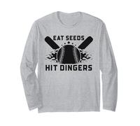 Funny Baseball Softball Sayings Eat Seeds Hit Dingers Long Sleeve T-Shirt
