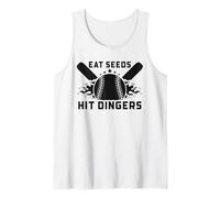 Funny Baseball Softball Sayings Eat Seeds Hit Dingers Tank Top