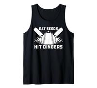 Funny Baseball Softball Sayings Eat Seeds Hit Dingers Tank Top