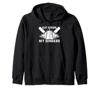 Funny Baseball Softball Sayings Eat Seeds Hit Dingers Zip Hoodie