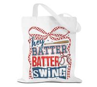 Funny Baseball Tote Bag, Cute Canvas Tote, Reusable Grocery Shopping Shoulder Bag for Travel, Work Beach, Funny Bow Game Day Baseball Gifts for Women Baseball Player Girls Friend Birthday Christmas