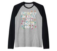 Funny Basically an Adult 2nd Birthday Humour Kids Raglan Baseball Tee