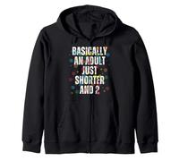 Funny Basically An Adult 2nd Birthday Humour Kids Zip Hoodie