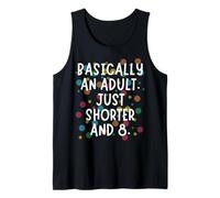 Funny Basically an Adult 8th Birthday Humour Kids Tank Top