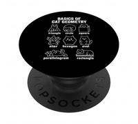 Funny Basics of Cat Geometry Back To School Math Teacher PopSockets Adhesive PopGrip