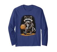 Funny Basketball Raccoon Coach Legend Selfie Game Training Long Sleeve T-Shirt