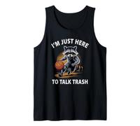 Funny Basketball Raccoon JUST HERE Talk Trash Dunk Dad Trash Tank Top