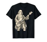 Funny Bass Face Ben Franklin School History Musician Theme T-Shirt