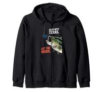 Funny Bass Fishing T-Shirt Mess With Texas Get The Hook Zip Hoodie