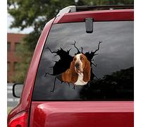 Funny Basset Hound Crack 3D Car Sticker Decoration, Decal, SUV Window Glass Sticker, Personalized Refrigerator Toilet…
