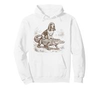 Funny Basset Hound Dog Breed Riding Alligator Pullover Hoodie