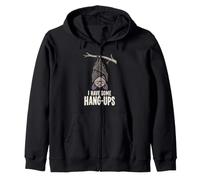 Funny Bat Hang-Ups Halloween Spooky Humor Zip Hoodie
