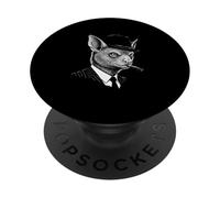 Funny Bat Smoking Cigar Mafia Gangster Portrait PopSockets Adhesive PopGrip