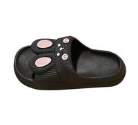 Funny Bath Slippers Women's Cloud Bathing Shoes Comfortable Bath Slippers Funny Printed Cloud Shoes Ergonomic Slippers Silent Cloud Slides Flat Lightweight Bathing Slippers Super Soft Slippers, black