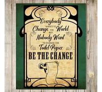 Funny Bathroom Change The Toilet Paper Antique wall Sign Decor Metal Plaque
