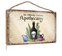 Funny Bathroom Decor The Witchy Curious Apothecary: A Spooky Potion Display Wooded Sign Fall Outdoor Decor Fall Outdoor Decor(15X28CM)