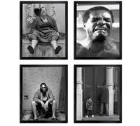 Funny Bathroom Decor Wall Art Set of 4,Black and White Wall Art Bathroom Vintage Humour Wall Decor,Dumb & Dumber Comedy Movie Posters Prints for Toliet Restroom Signs,8x10inch,Framed