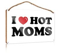 Funny Bathroom Door Signs I Love Moms Wooden Sign Kitchen Wall Sign Wood Kitchen Decor(15X28CM)