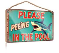 Funny Bathroom Door Signs Sharks Don't Pee In Pools. Bedroom Decorations Fall Signs For Home Decor(23X35CM)