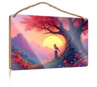 Funny Bathroom Door Signs Sunset Serenity: A Bird'S Perch In A Flower Garden Wooden Sign Farmhouse Decor Signs Farm Hanging Door Sign(15X28CM)