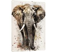 Funny Bathroom Metal Tin Sign Vintage Elephant Art Wall Decor For Farmhouse Man Cave Home Kitchen Office Washroom Bars Decorations Poster 8x12 Inch