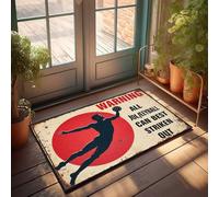 Funny Bathroom Rugs Jolleyball Warning: Strike Out For Success! Doormat Welcome-Ish Front Door Sign Mat In House(40X60CM)