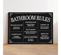 Funny Bathroom Rules Poster Art Print Farmhouse Rustic Toilet Sign Bathroom Rules Signs Wall Art Decor For Toilet Restroom Washroom (358)