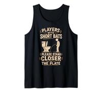 Funny Bathroom Short Bats Closer to The Plate Baseball Joke Tank Top
