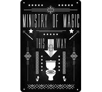 Funny Bathroom Sign Ministry Of Magic This Way Metal Tin Sign To Your Friend 5.5x8inch