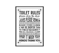 Funny Bathroom Sign Quote 'Toilet Rules' Bathroom Rules WC Unframed A4 Print Poster Home Décor Gift Wall DecorationPrinted on Premium 250 gsm Card