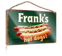 Funny Bathroom Sign Wall Art Frank's Hot Dogs! Desk Accessories for Women Wall Hanging Decor Men(20X30CM)