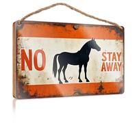 Funny Bathroom Sign Wall Art No Horses - Stay Away. Desk Accessories for Women Wall Hanging Decor Men(20X30CM)