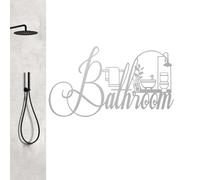 Funny Bathroom Signs - Cut Out Bathroom Door Sign - Decorative Home Wall Art Supplies for Farmhouse Entryway Dorm Hotel Apartment