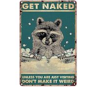 Funny Bathroom Signs Decor Get Naked Raccoon,get Naked Sign Funny Toilet Shower Room Bathroom House Vintage Metal Tin Signage 8x12 Inch