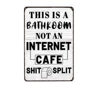 Funny Bathroom, This Is Bathroom Not An Internet Cafe Tin Sign Vintage Hanging Wall Plaque Funny Wall Metal Sign For Restaurant Shed Bathroom