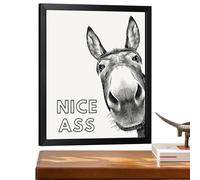 Funny Bathroom Wall Art - Framed Waterproof Humor Prints | Funny Animal Bathroom Wall Art | for Home Restroom Toilet Bedroom Living Room Apartment Office Hotel Farmhouse