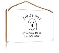 Funny Bathroom Wall Decor Sign Wood Missing You Going Away Gift - Ghost Hug You Can'T See It But It'S There Wooden Sign Funny Bathroom Decor House Decor Clearance(20X30CM)