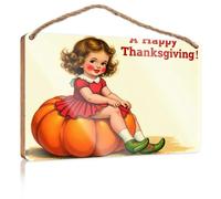 Funny Bathroom Wooden Hanging A Little Girl Sitting On A Pumpkin Pool Stuff Funny Bathroom Decor(20X30CM)