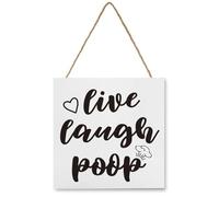 Funny Bathroom Wooden Hanging Sign Decor,Live Laugh Poop Wooden Hanging Signfor Bathroom Toilet Restroom Home Wood Plaque Sign Wall Hanging,Rustic Bathroom Sign Decor